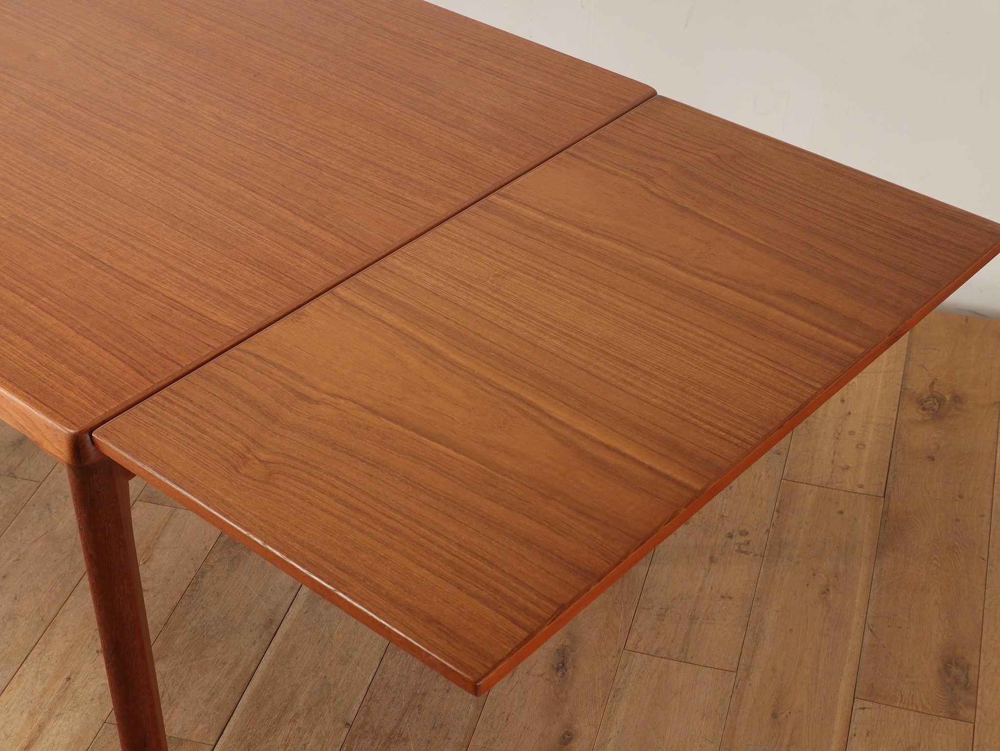 Danish Teak Draw Leaf Dining Table by Henning Kjærnulf 5