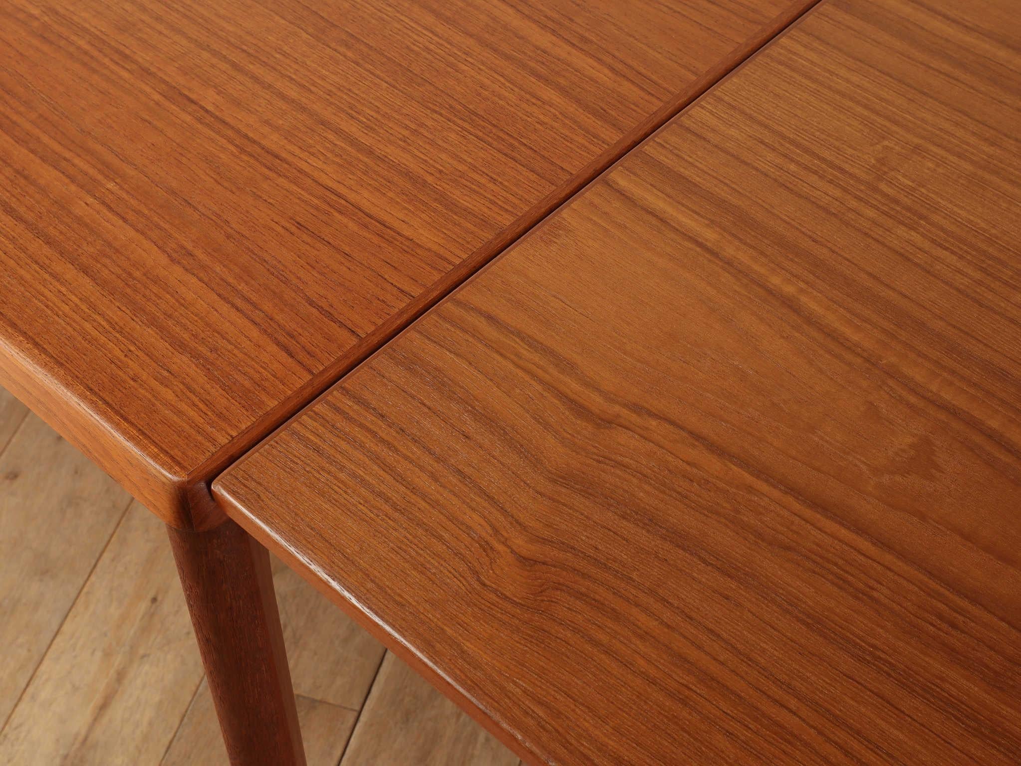 Danish Teak Draw Leaf Dining Table by Henning Kjærnulf 6