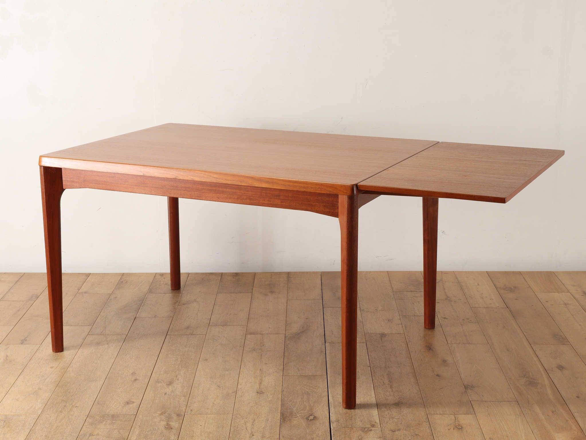 Danish Teak Draw Leaf Dining Table by Henning Kjærnulf 8