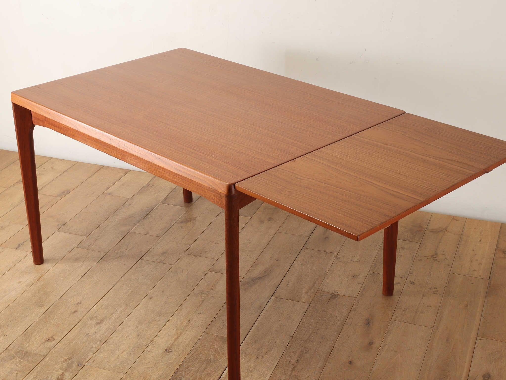 Danish Teak Draw Leaf Dining Table by Henning Kjærnulf 9