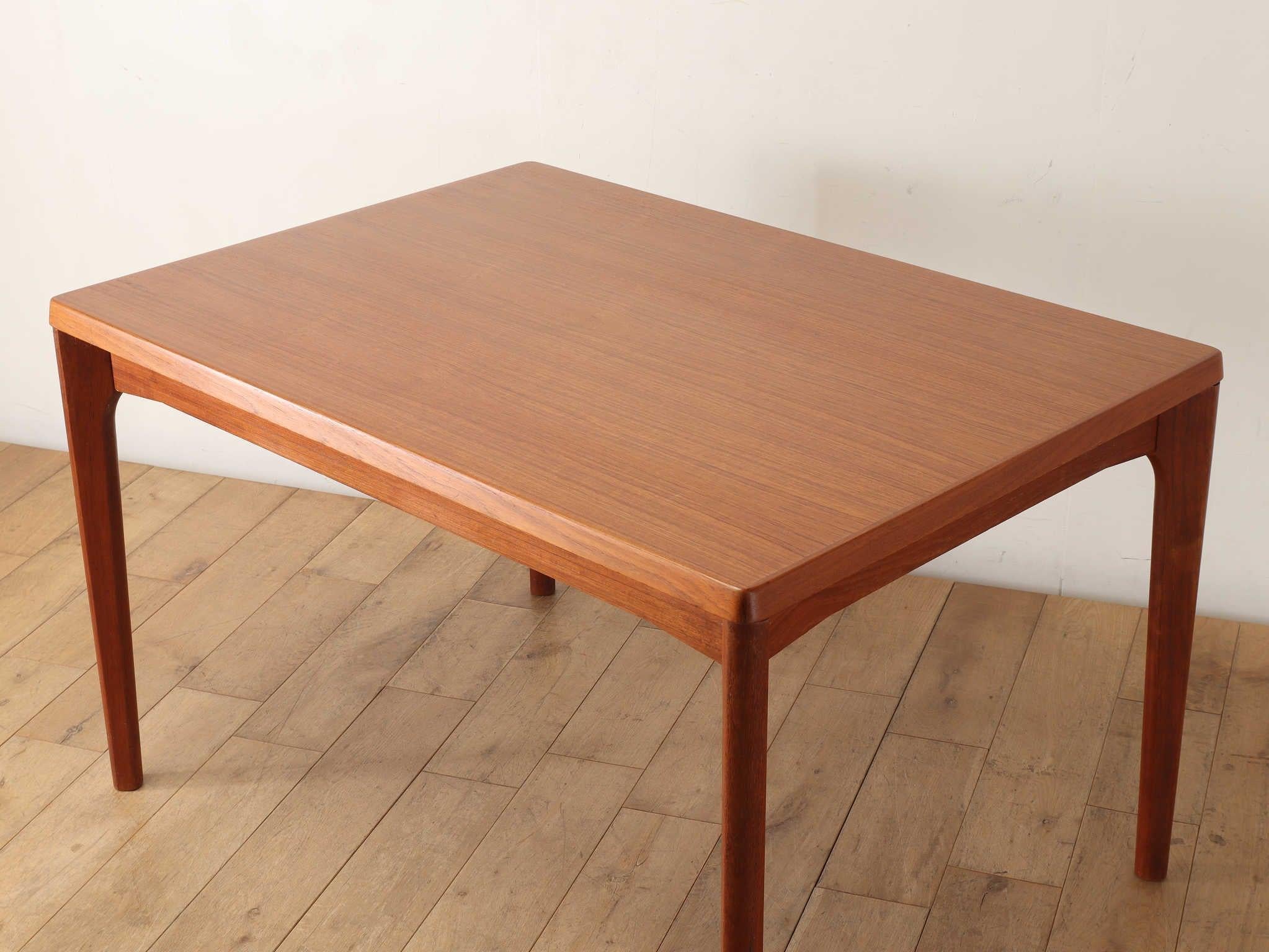 Danish Teak Draw Leaf Dining Table by Henning Kjærnulf 11