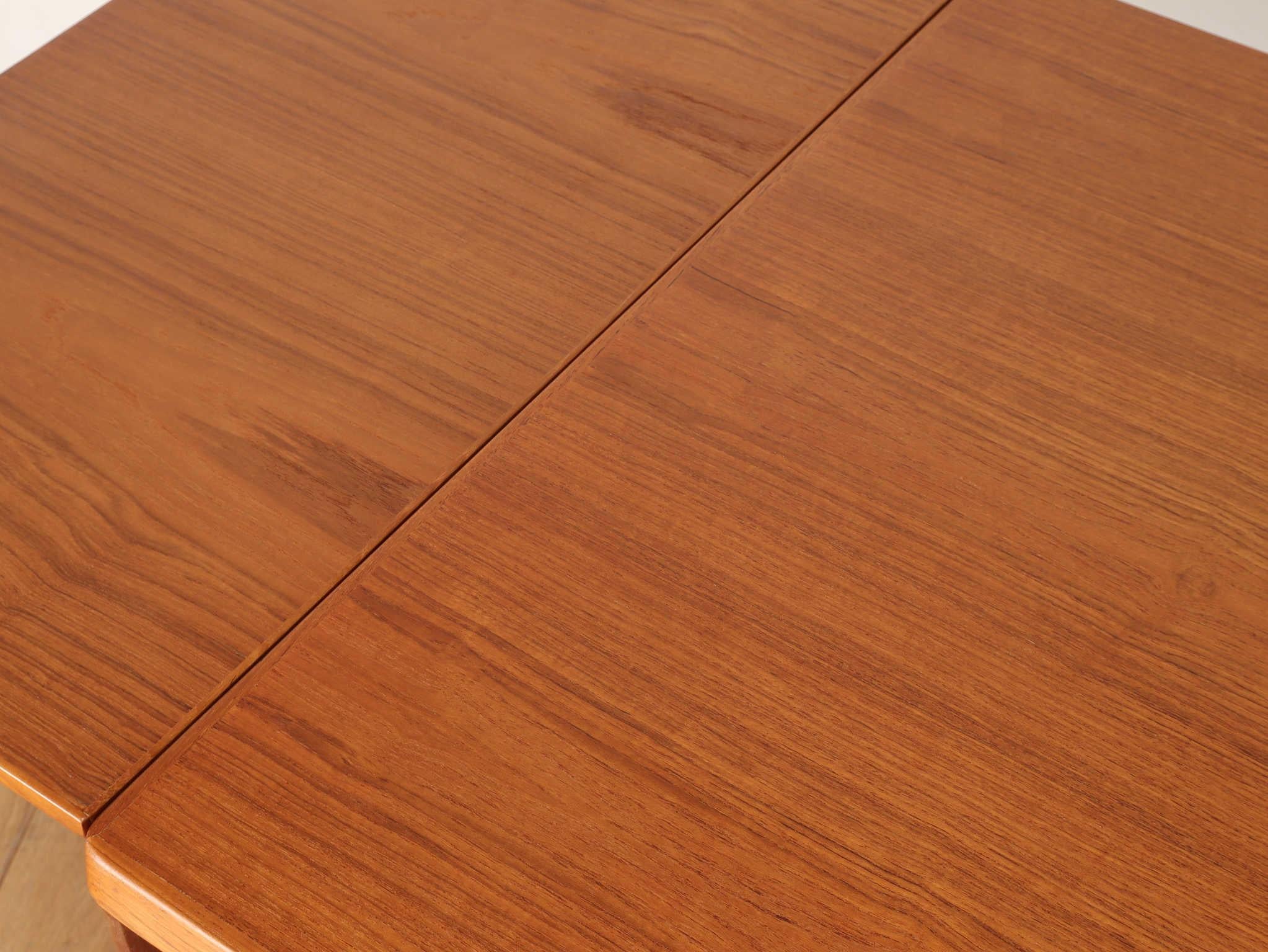 Danish Teak Draw Leaf Dining Table by Henning Kjærnulf 3