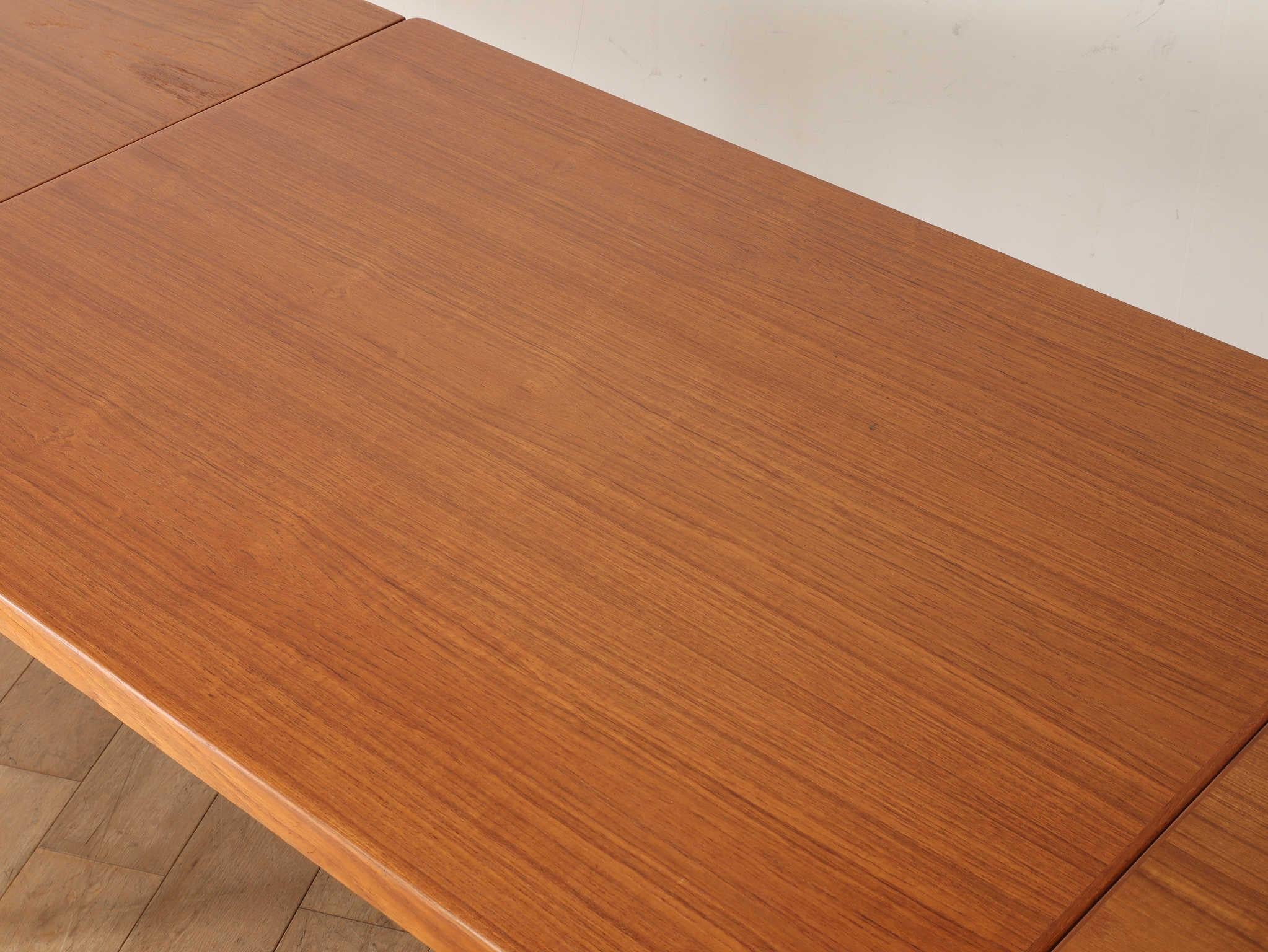 Danish Teak Draw Leaf Dining Table by Henning Kjærnulf 4