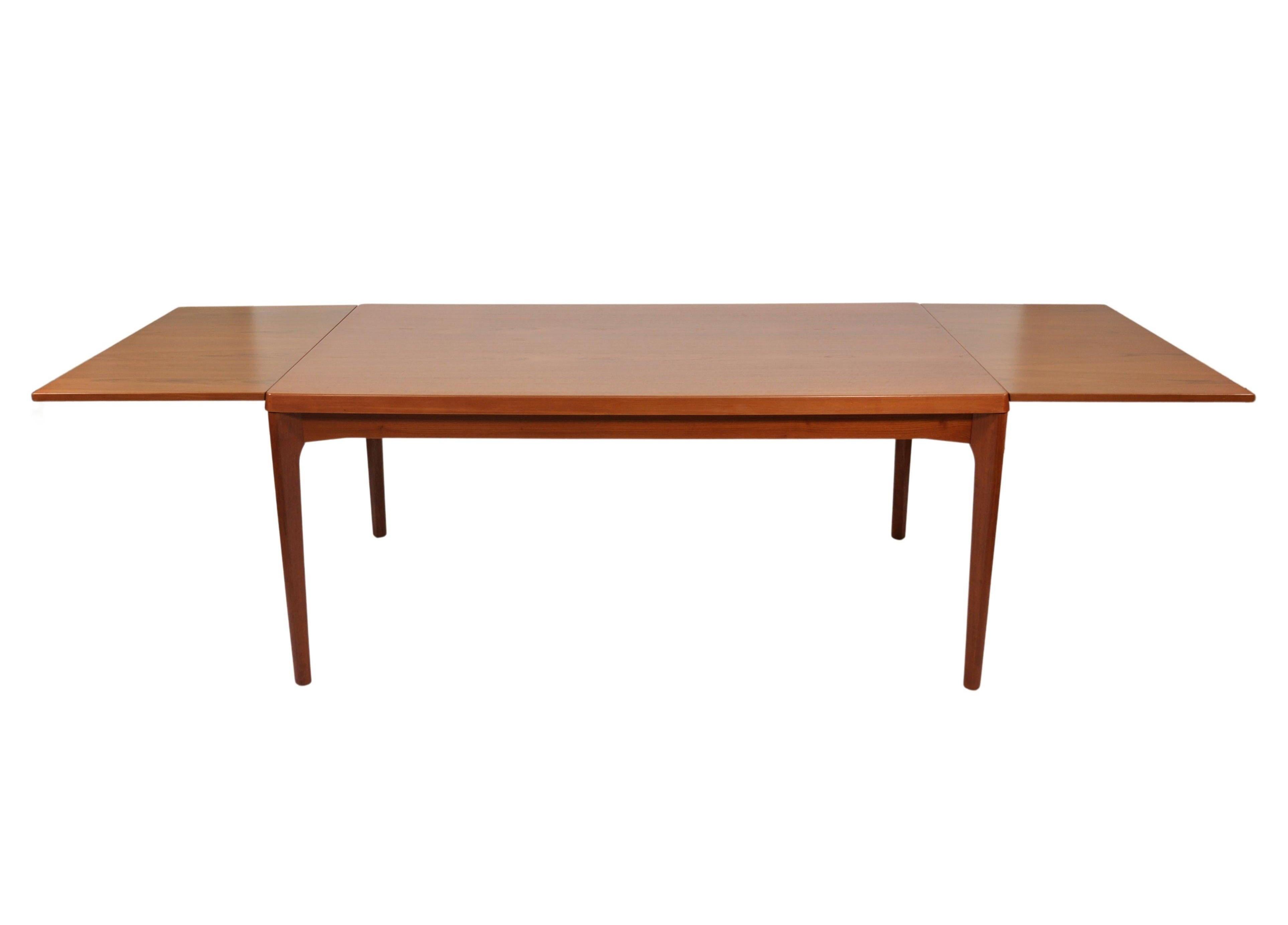 Danish Teak Draw Leaf Dining Table by Henning Kjaernulf for Vejle Stole 2
