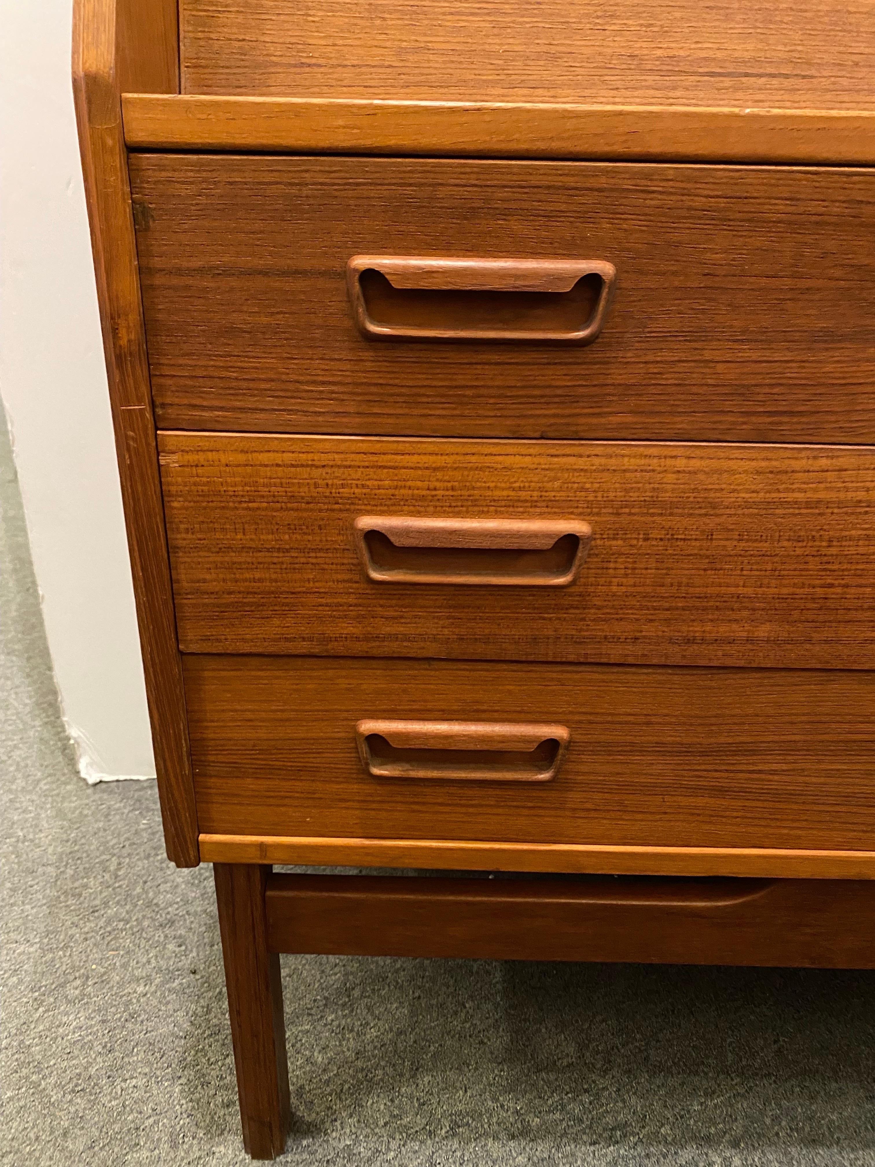 Danish Teak Drop Front Desk by Dyrlund 4