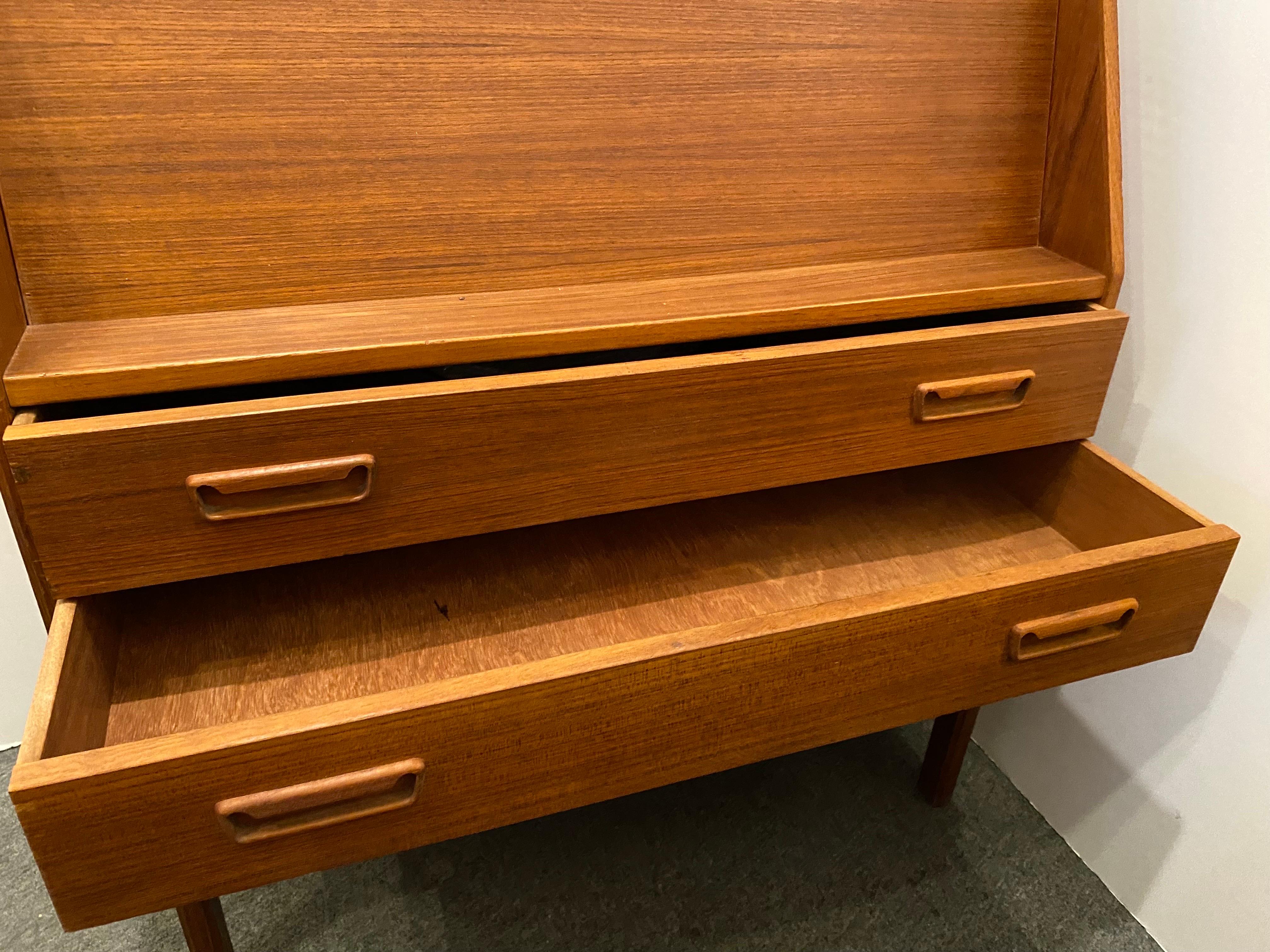 Danish Teak Drop Front Desk by Dyrlund 5