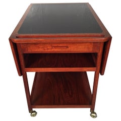 Danish Teak Drop-Leaf Tea Cart by L. Pontopiddan