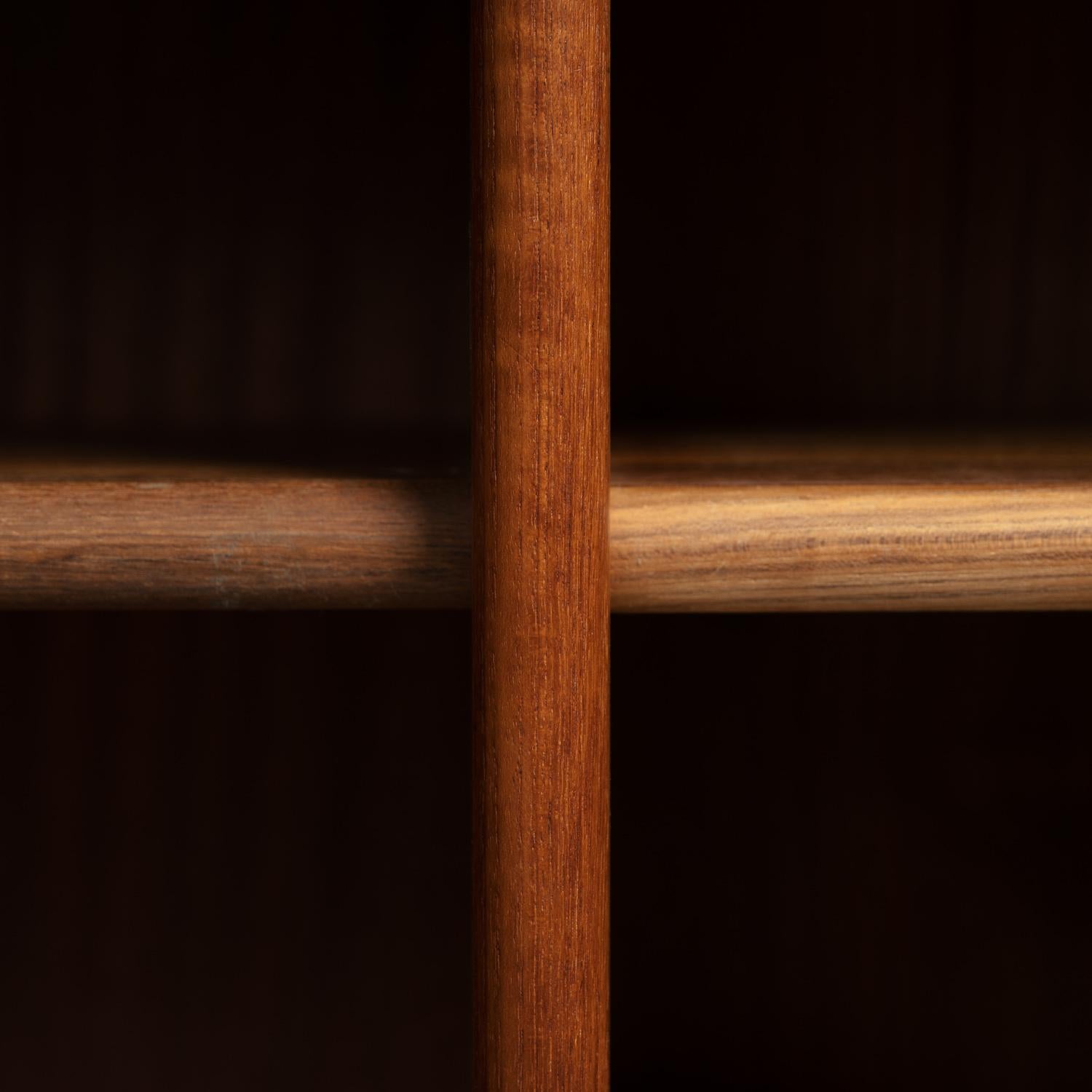 Danish teak Dyrlund credenza sideboard with visible joints, drawers and doors For Sale 8