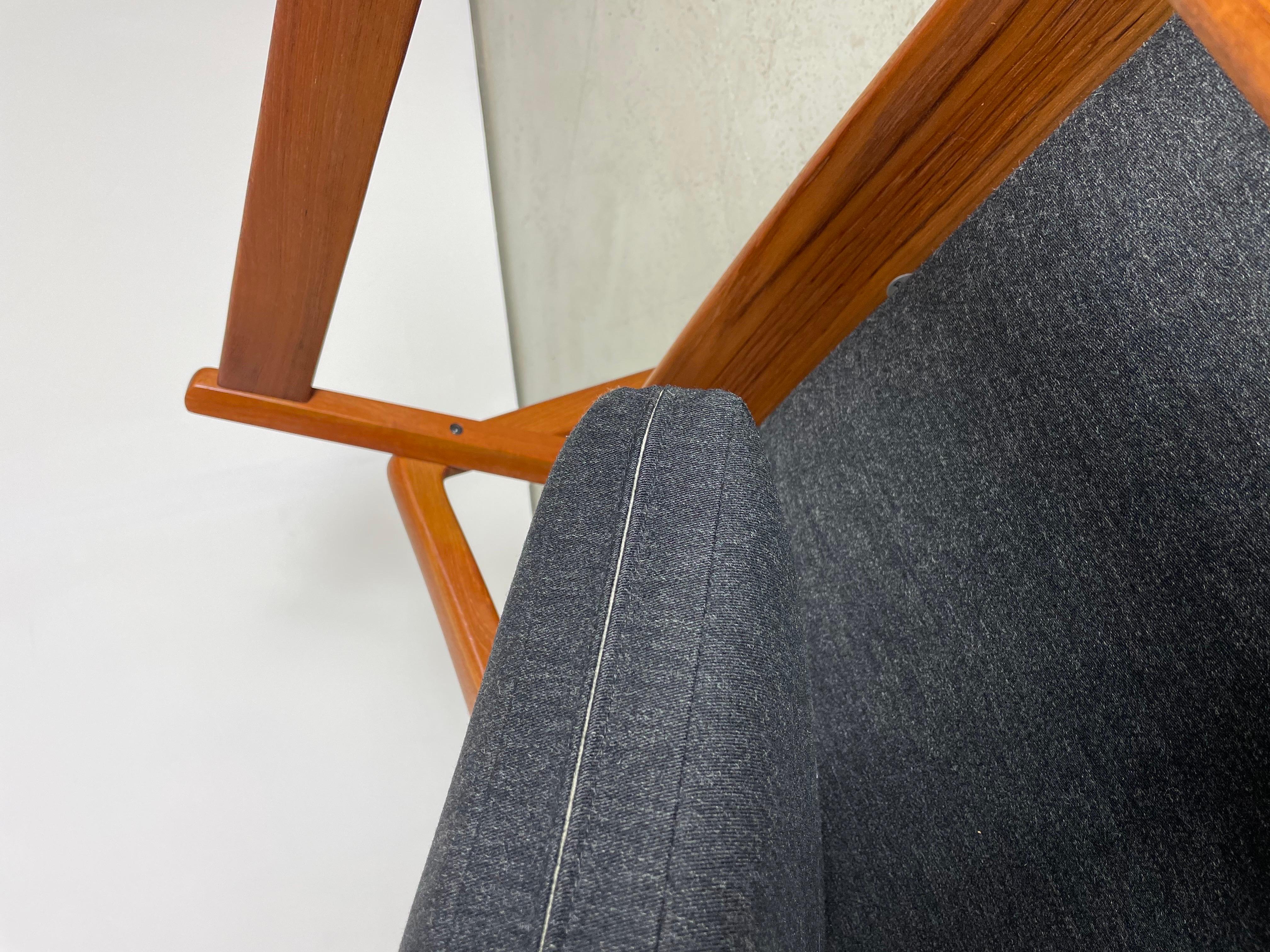 20th Century Danish Teak Easy Chair by Ole Wanscher, 1950s For Sale
