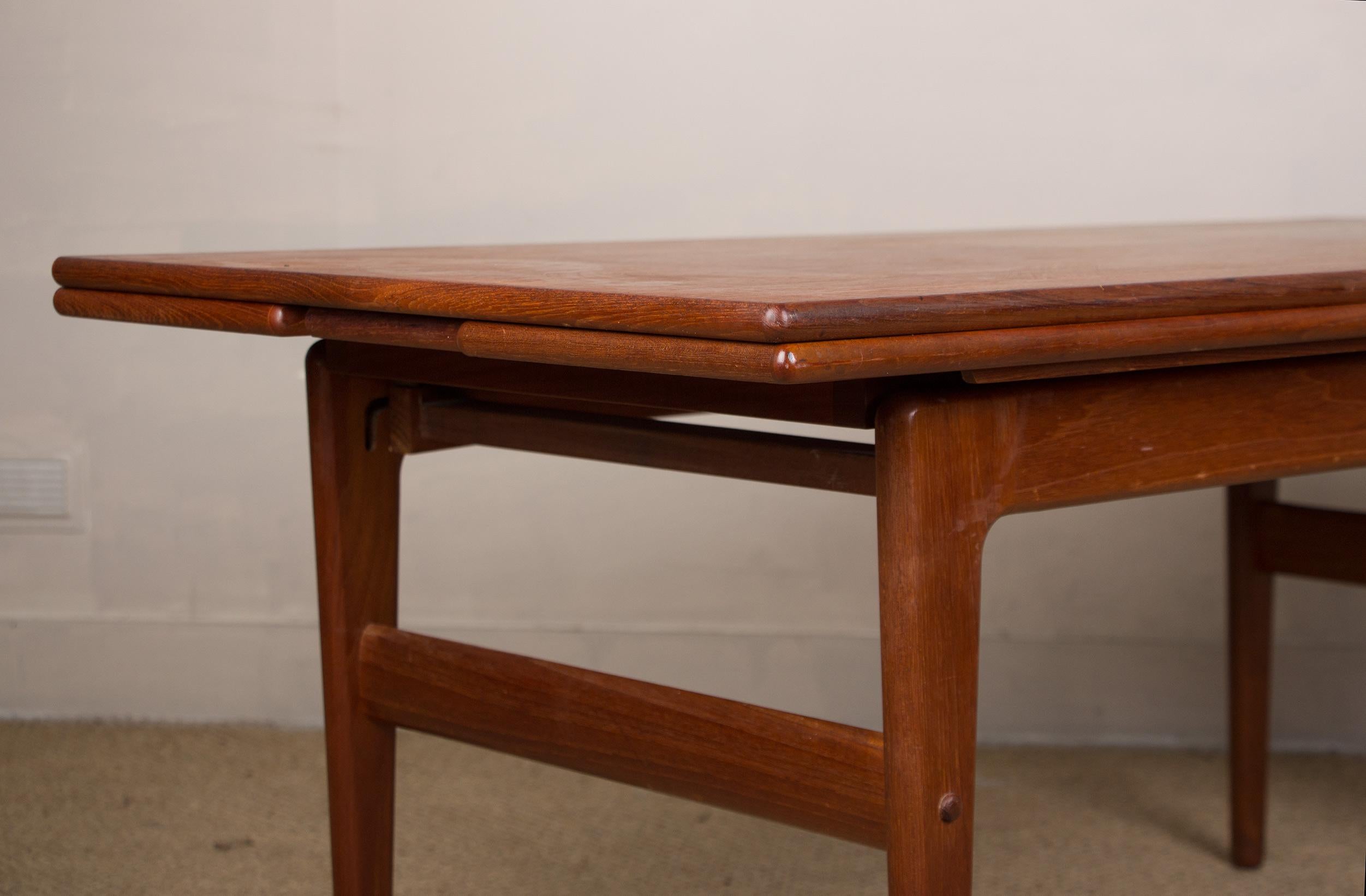 Danish Teak Elevator Table with Height Adjustment from Kai Kristiansen, 1960s 8