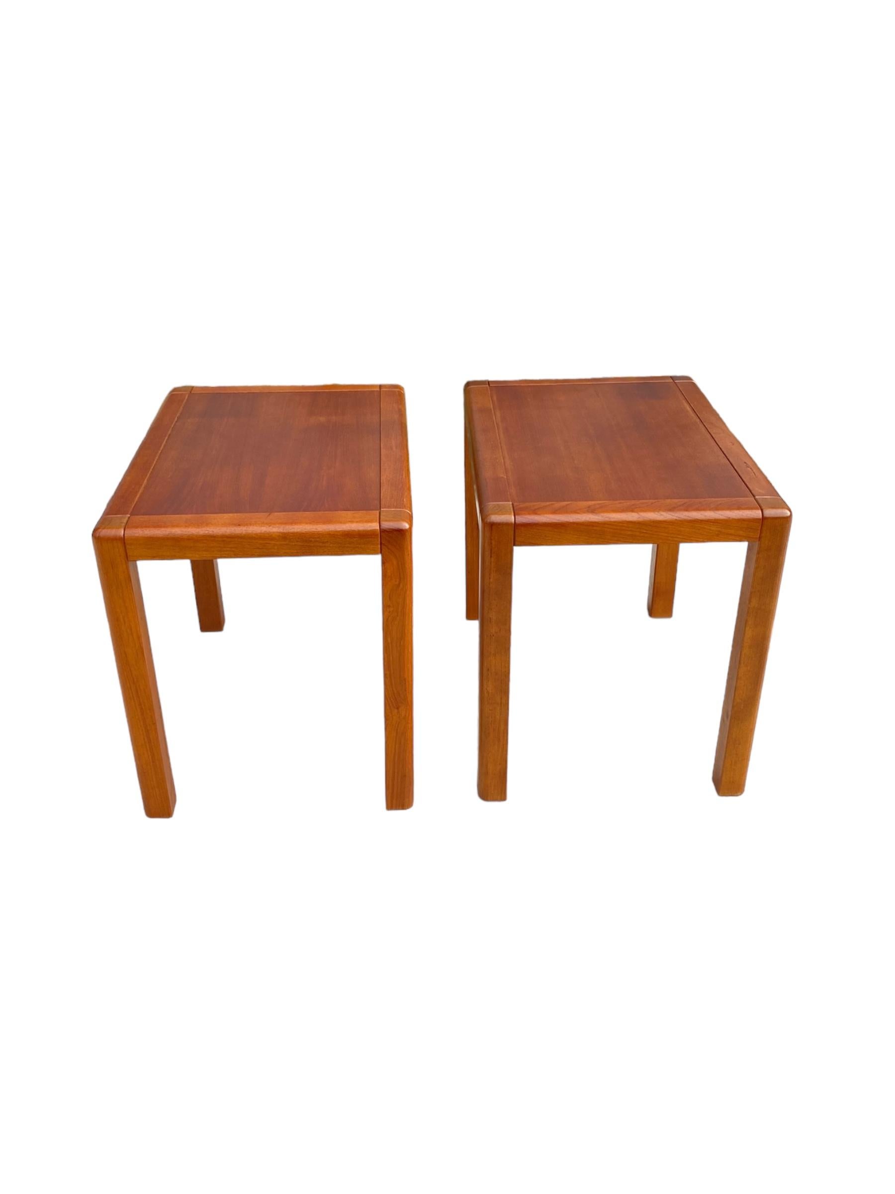Danish Teak End Tables In Fair Condition For Sale In Brooklyn, NY