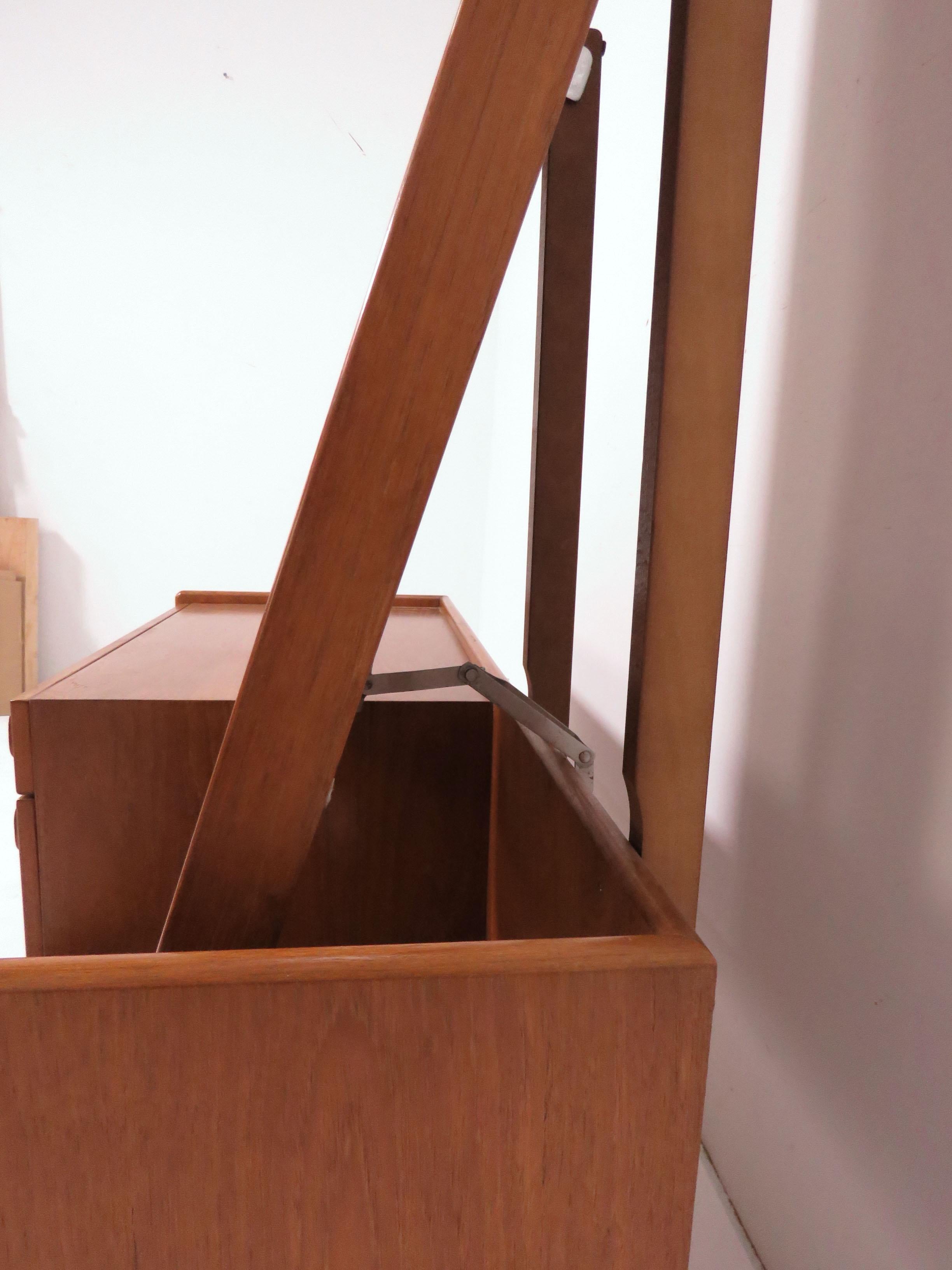 Danish Teak Entry / Hall Table with Mirror, circa 1960s 1