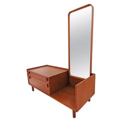 Retro Danish Teak Entry / Hall Table with Mirror, circa 1960s