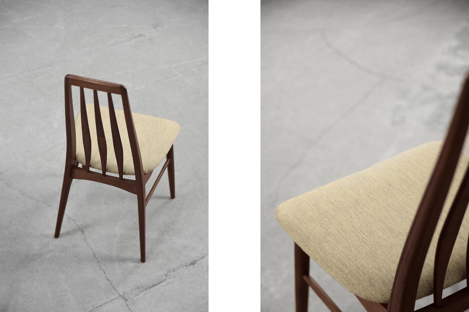 Mid-20th Century Pair of Teak Wood & Fabric Eva Chairs by Niels Koefoed for Koefoeds Hornslet For Sale