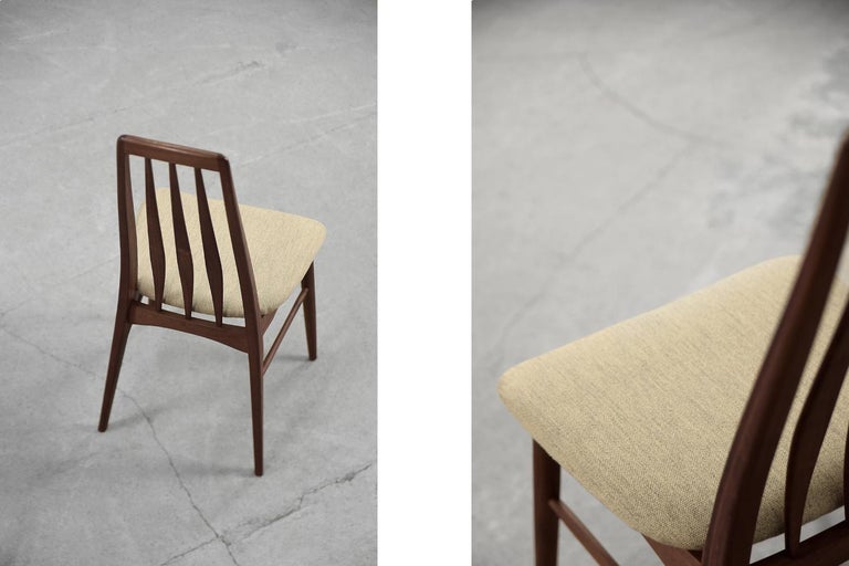 Pair of Teak Wood & Fabric Eva Chairs by Niels Koefoed for Koefoeds Hornslet For Sale 1
