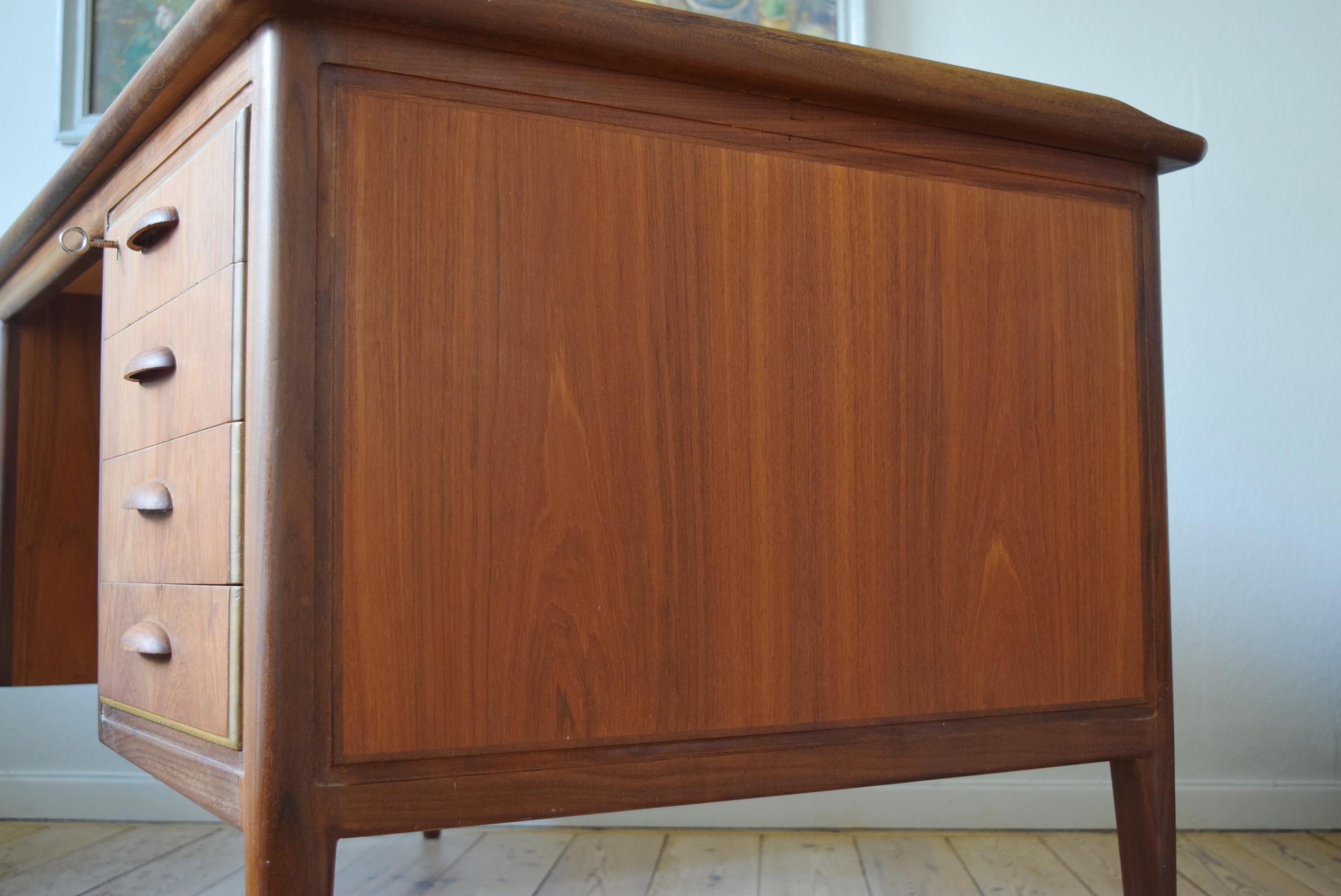 Danish Teak Executive Desk, 1950s For Sale 9