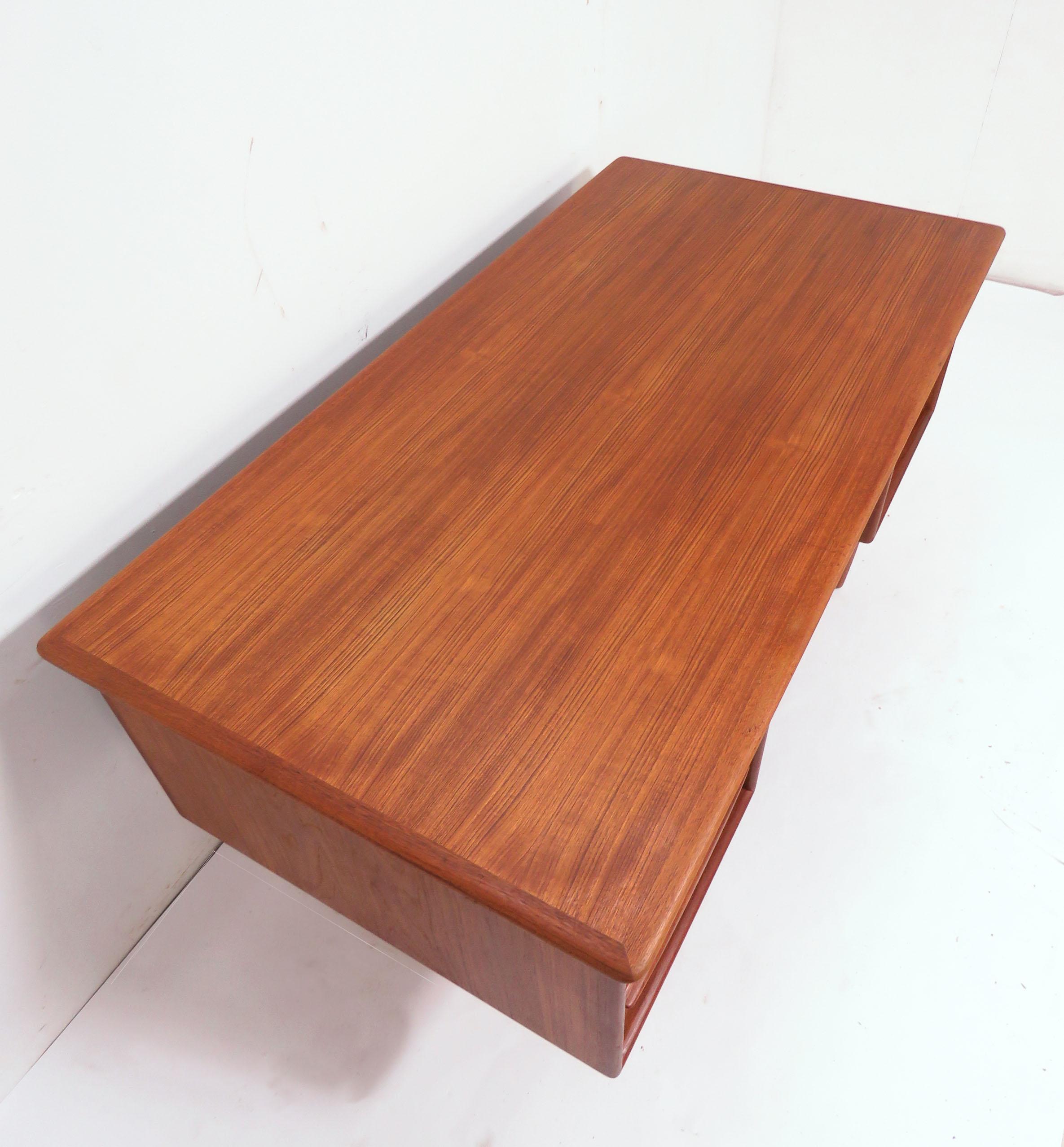 Scandinavian Modern Danish Teak Executive Desk by Falster, circa 1960s