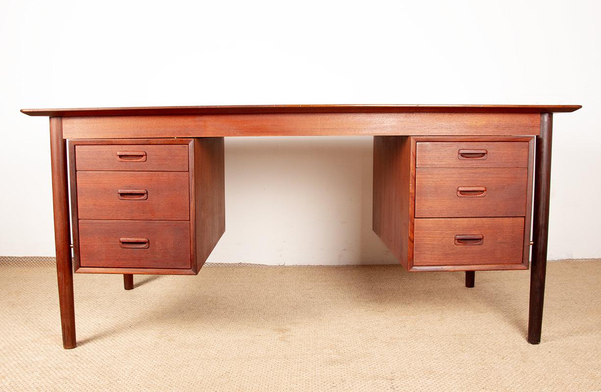 Danish teak executive desk by Gunnar Nielsen Tibergaard 1960. For Sale 5