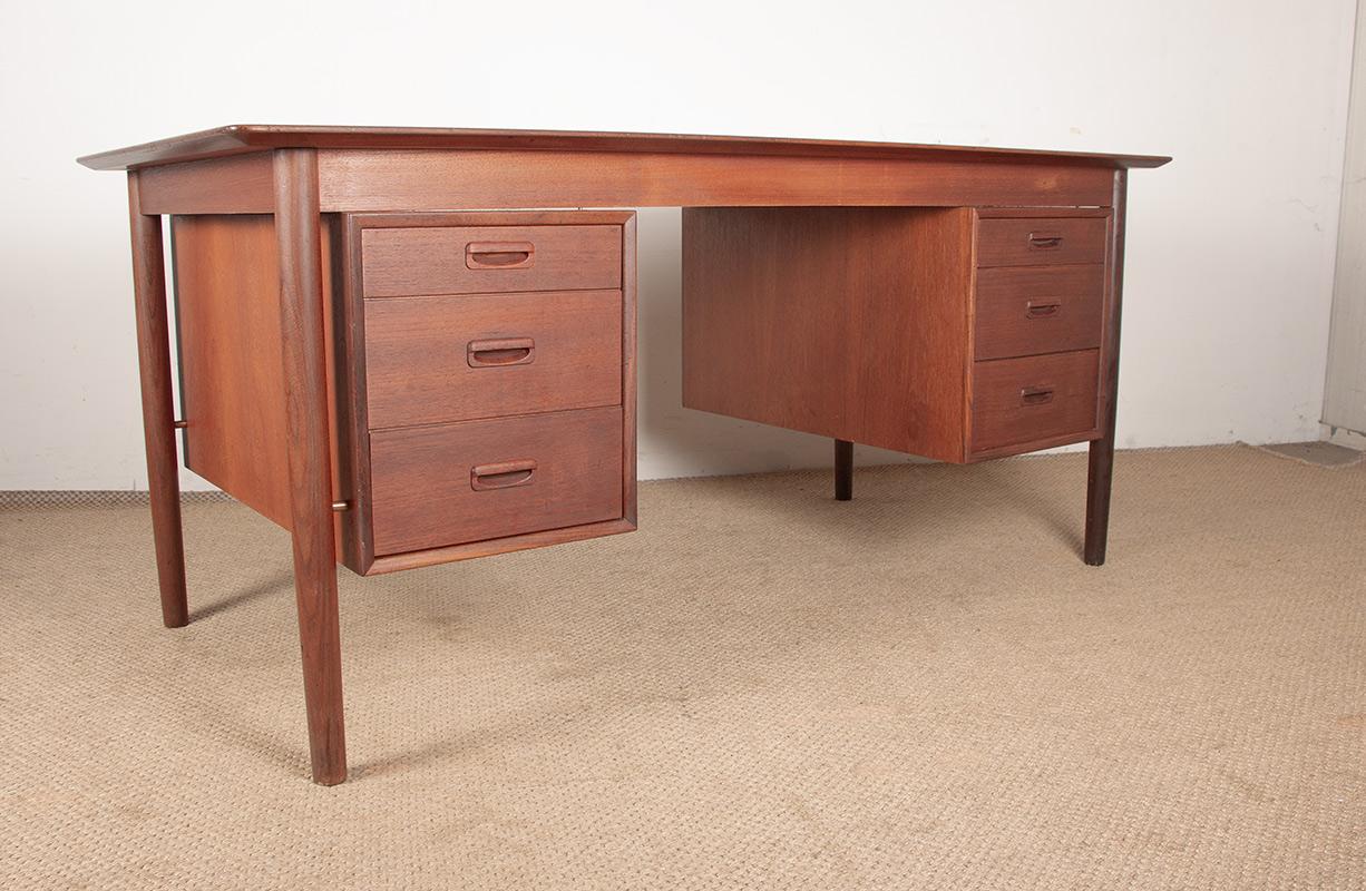 Danish teak executive desk by Gunnar Nielsen Tibergaard 1960. For Sale 9