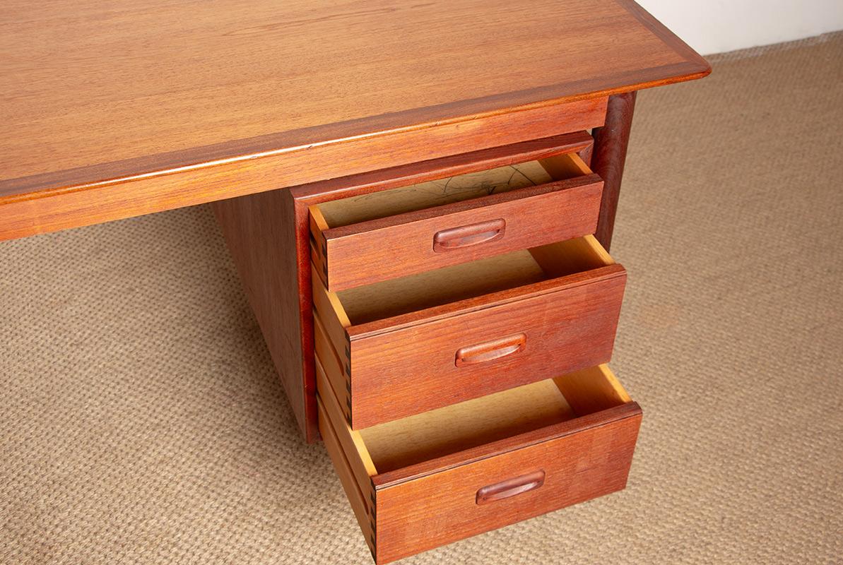 Danish teak executive desk by Gunnar Nielsen Tibergaard 1960. For Sale 1