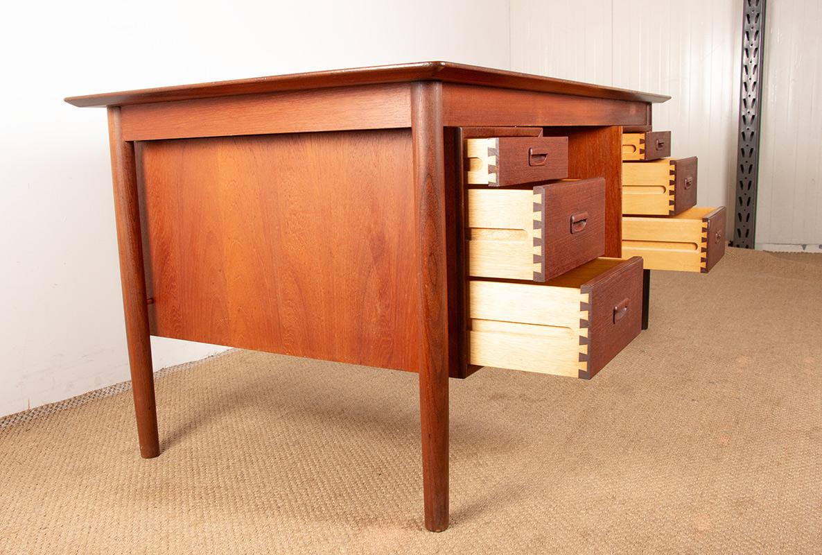 Danish teak executive desk by Gunnar Nielsen Tibergaard 1960. For Sale 2
