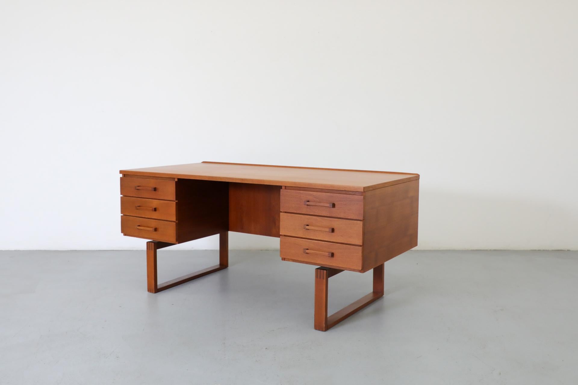 Mid-Century Modern Danish Teak Executive Desk by Henning Jensen & Torben Valeur for Dyrlund