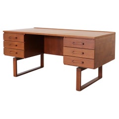 Danish Teak Executive Desk by Henning Jensen & Torben Valeur for Dyrlund