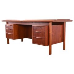 Danish Teak Executive Desk in the manner of Arne Vodder, 1960s