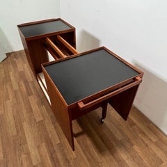 Danish Teak Expanding Bar Cart by Niels Erik and Glasdam Jensen Circa 1960s