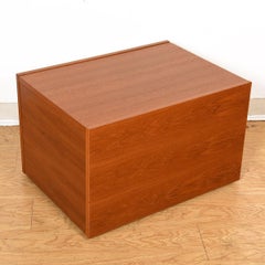 Danish Teak Expanding /Sliding Top Rolling Mini Bar Cart