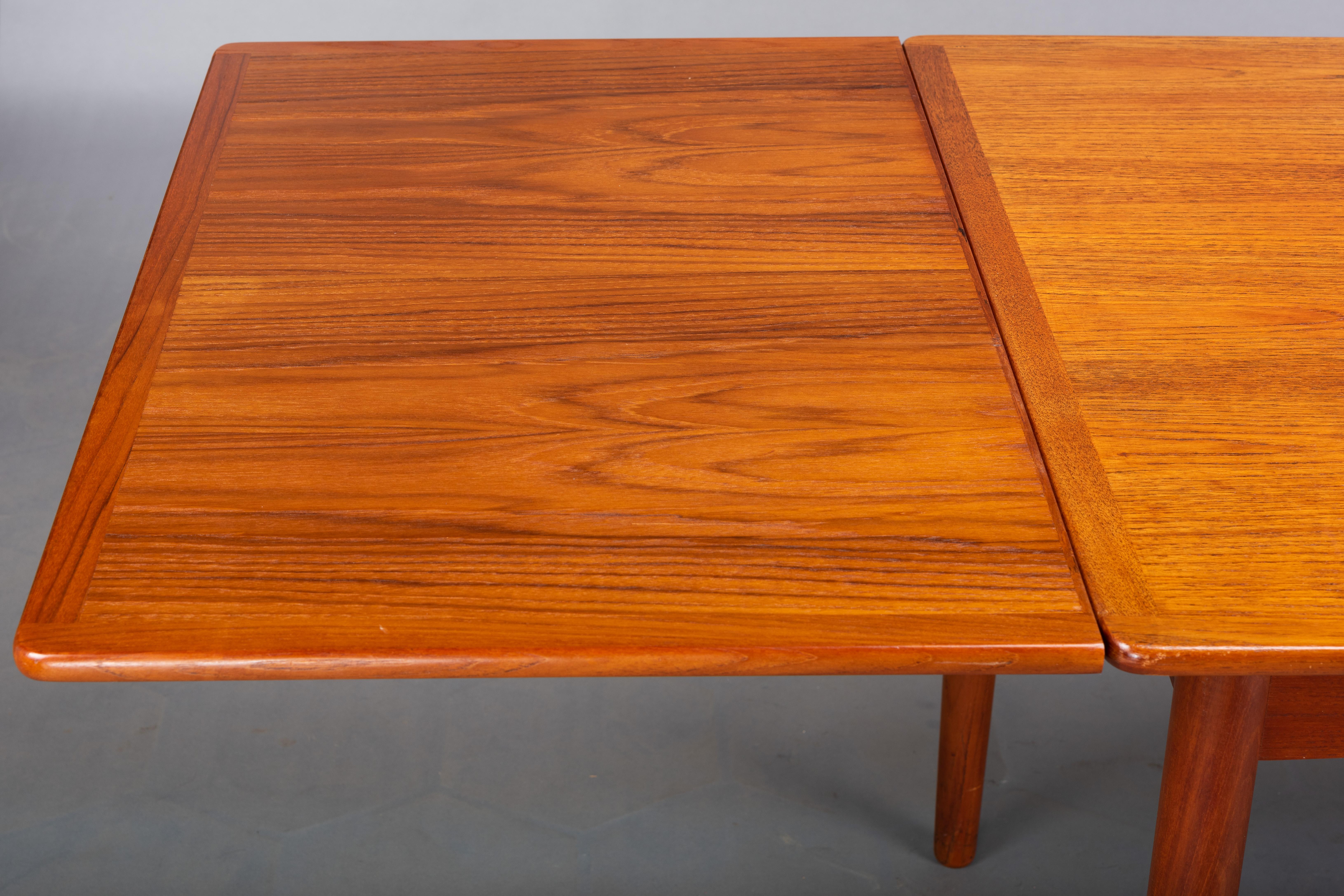 Mid-20th Century Danish Teak Extendable Dining Table, 1960s For Sale