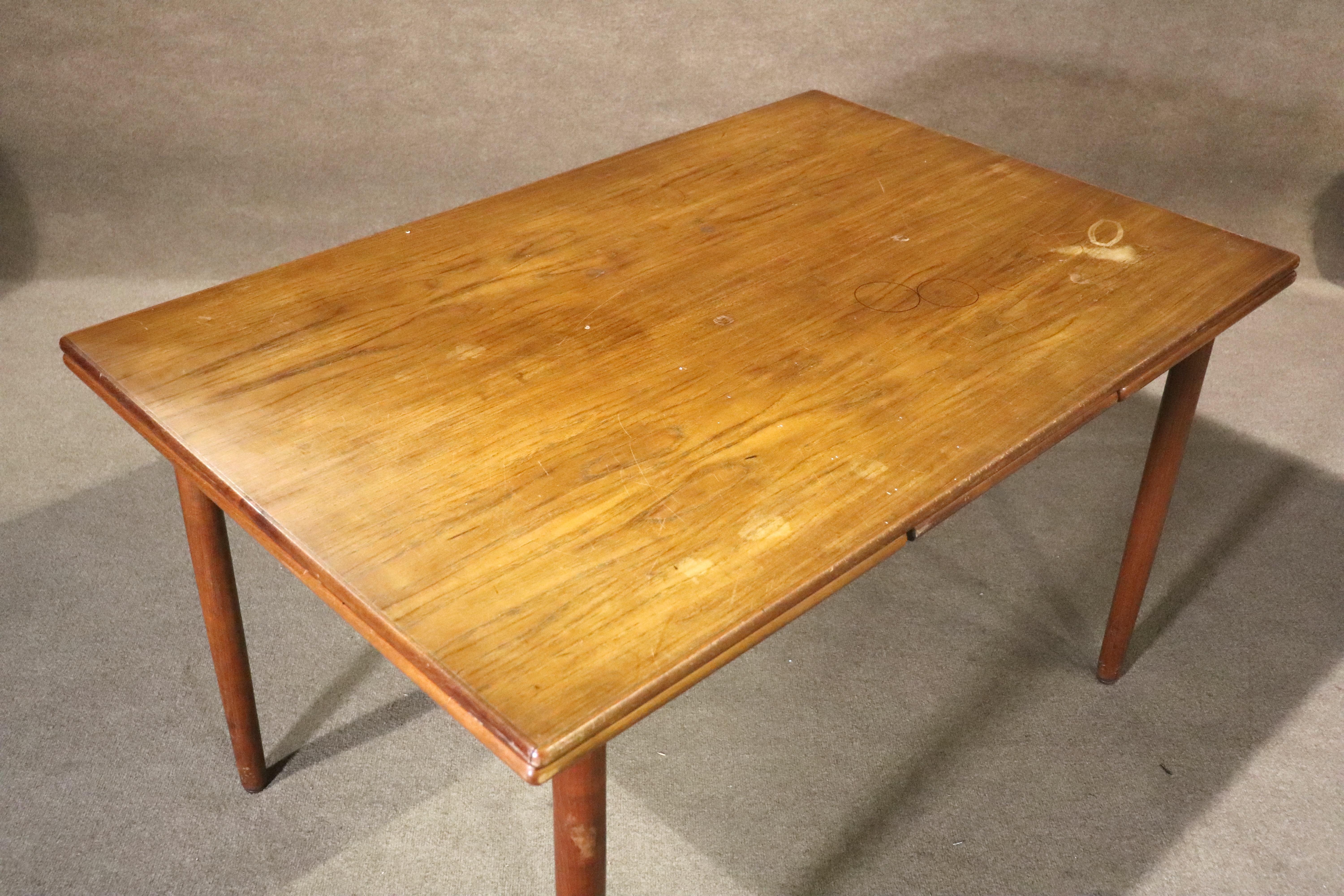 Mid-Century Modern Danish Teak Extending Table For Sale