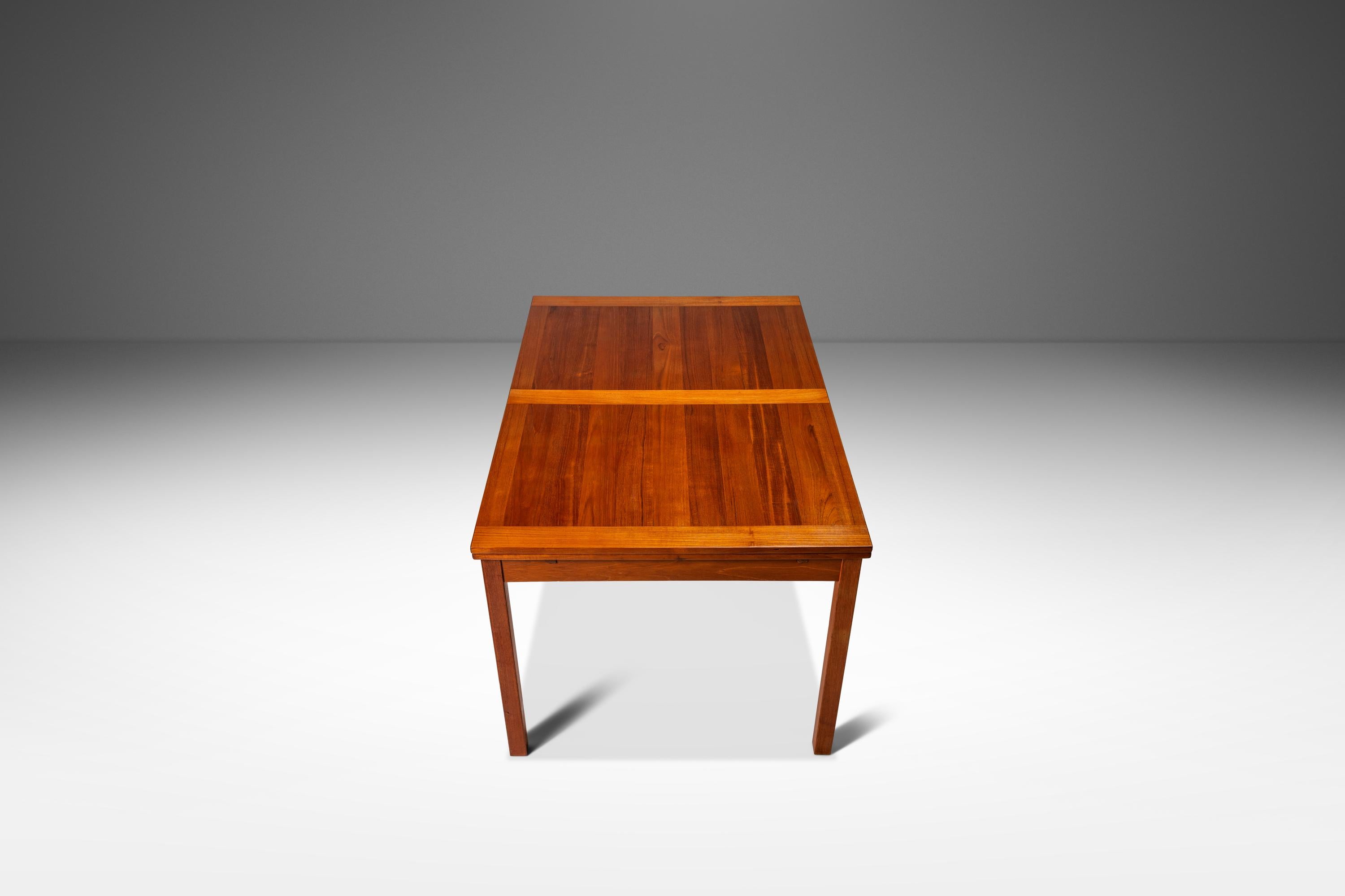 Mid-Century Modern Danish Teak Extension Dining Table with Stow-in-Table Leaves, Denmark, c. 1970s For Sale