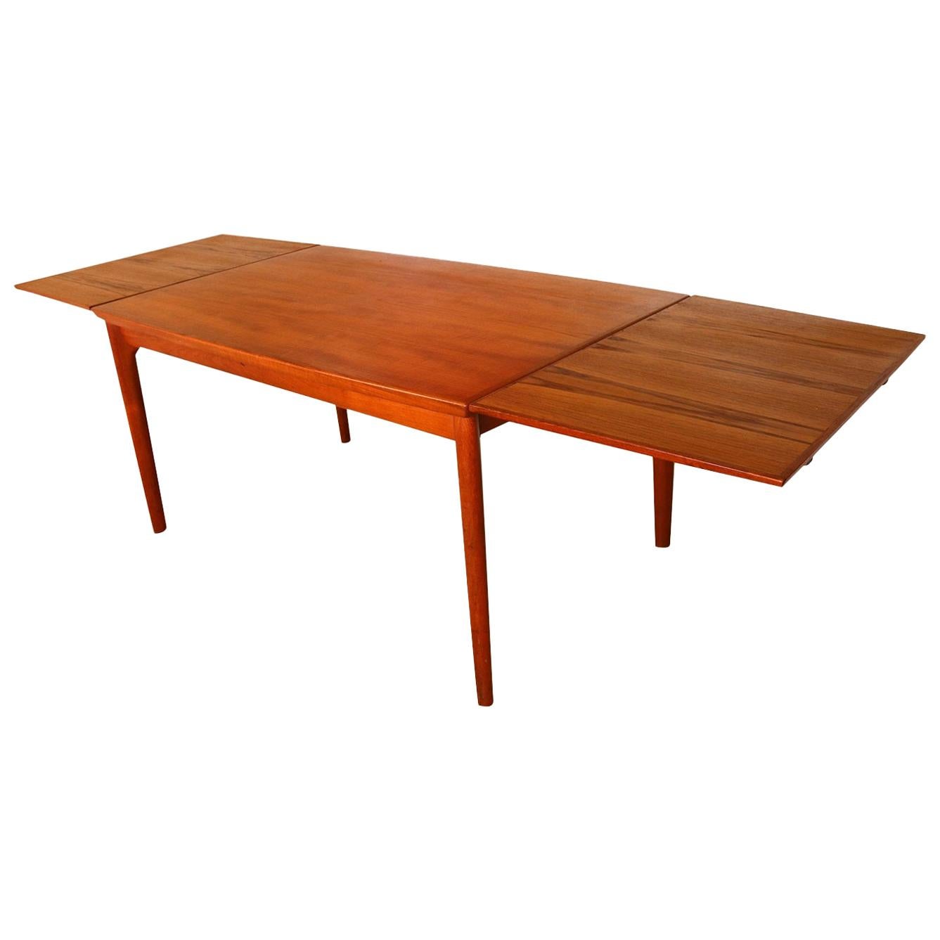 Danish Teak Extra Large Extendable Dining Table For Sale