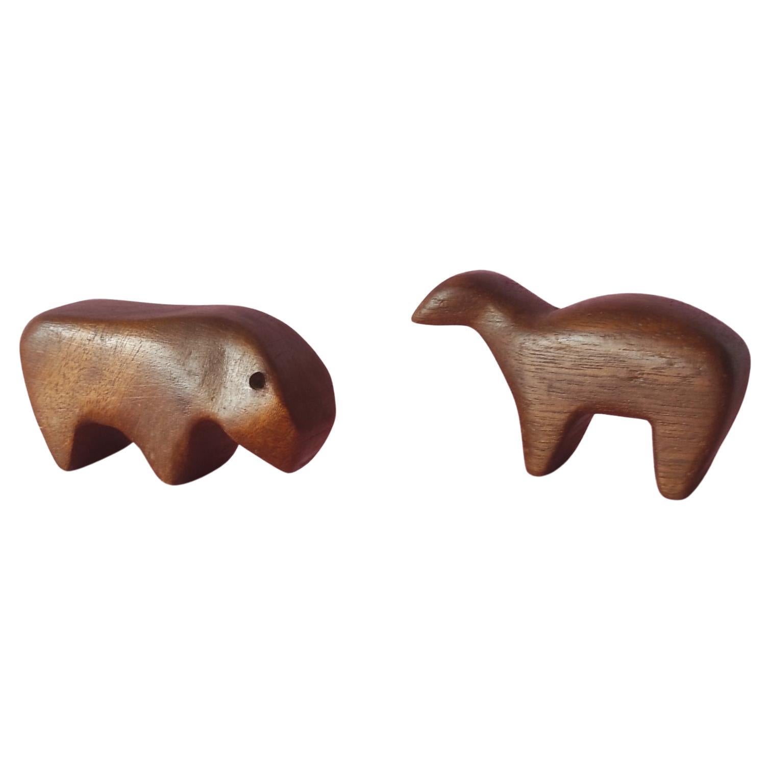 Dänische Teakholzfiguren 1950er Jahre im Angebot