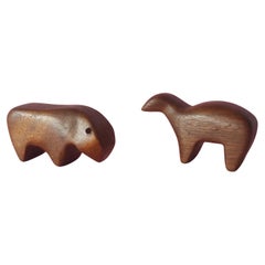 Vintage Danish Teak Figurines 1950s