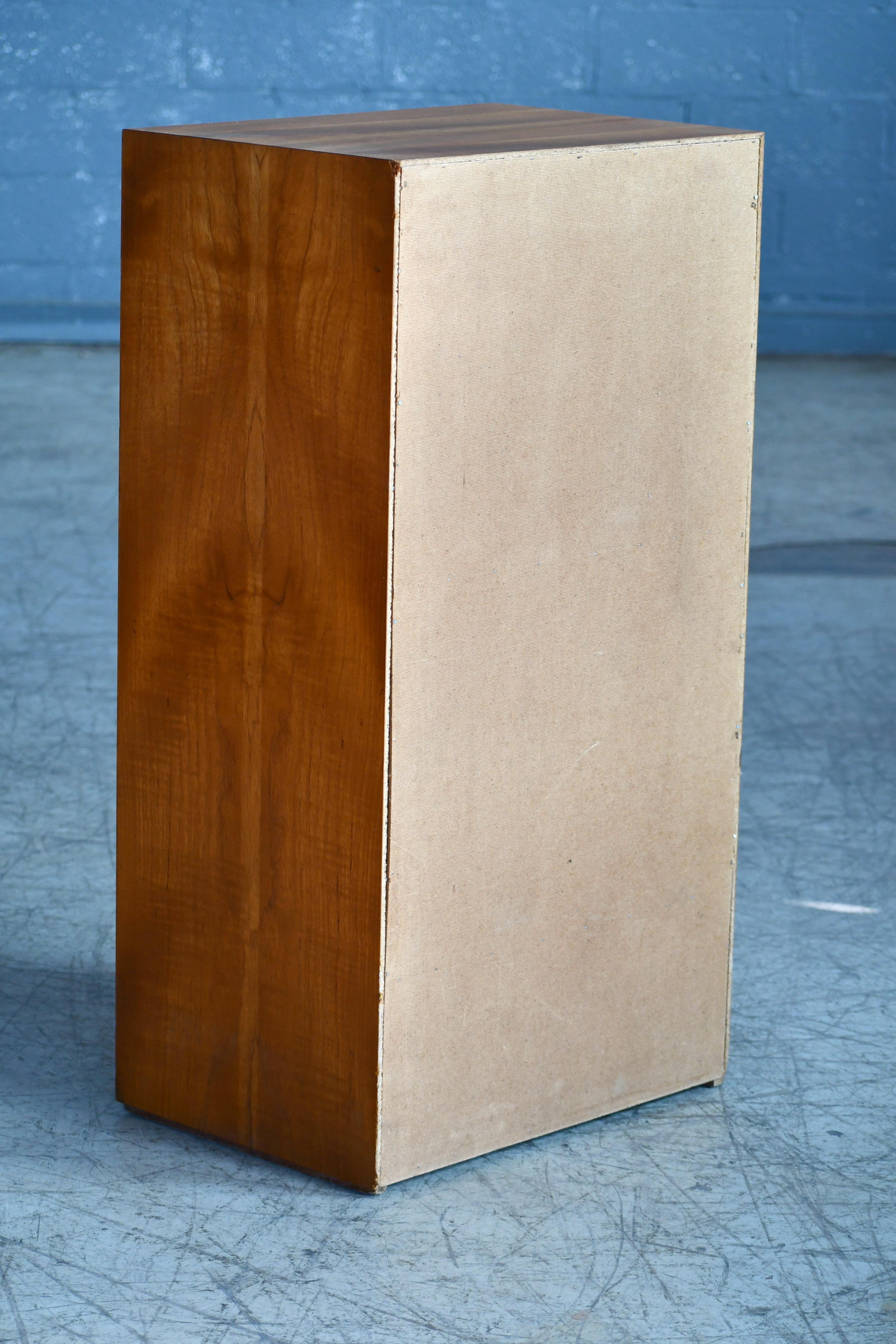 Danish Teak File Cabinet with Lockable Tambour Pull-Up Front, 1950s 6