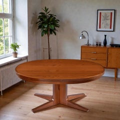 Tavolo da pranzo ovale Lotus espandibile in teak danese Flip-Flap di Dyrlund