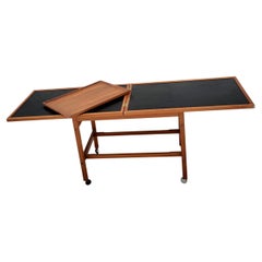 Danish Teak Flip Top Bar Cart by Kurt Ostervig