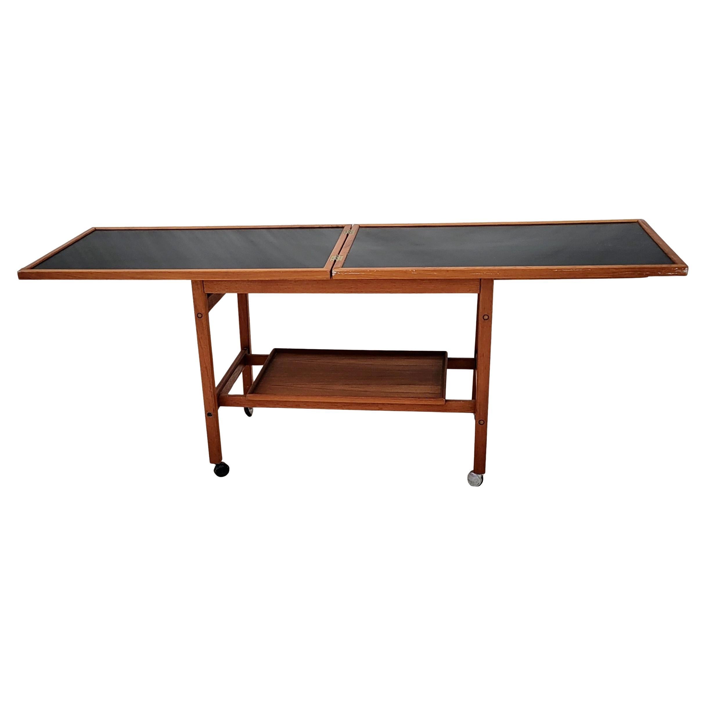 Danish Teak Flip Top Bar Cart by Kurt Ostervig in vendita