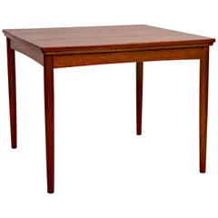 Danish Teak Flip-Top Card, Game, or Breakfast Table by Hundevad