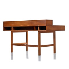 Danish Teak Flip-Top Partners Desk with Bookcase Cabinets by Peter Lovig