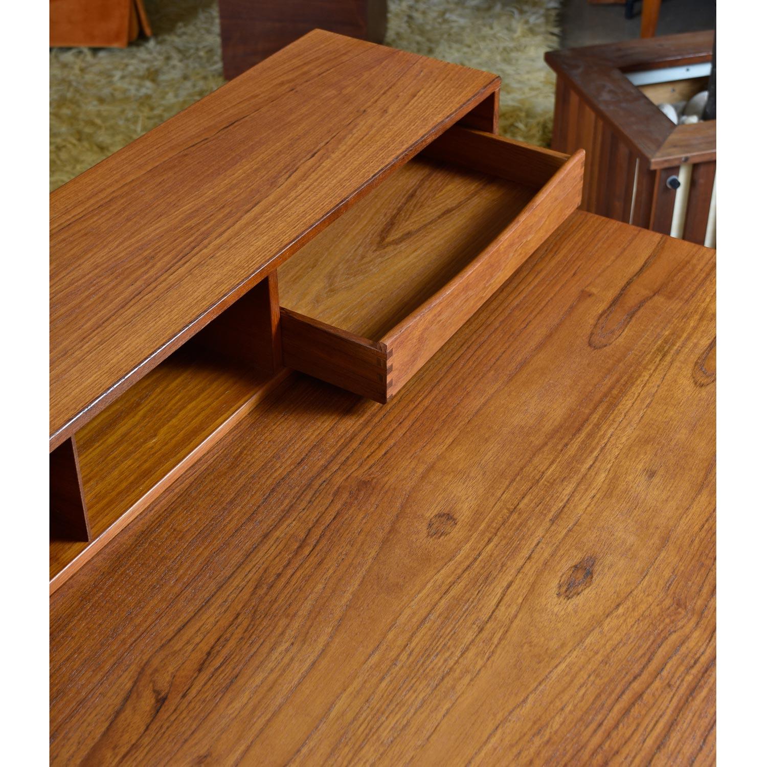 Danish Teak Flip-Top Partners Desk with Bookcase Cabinets by Peter Lovig Nielsen 9