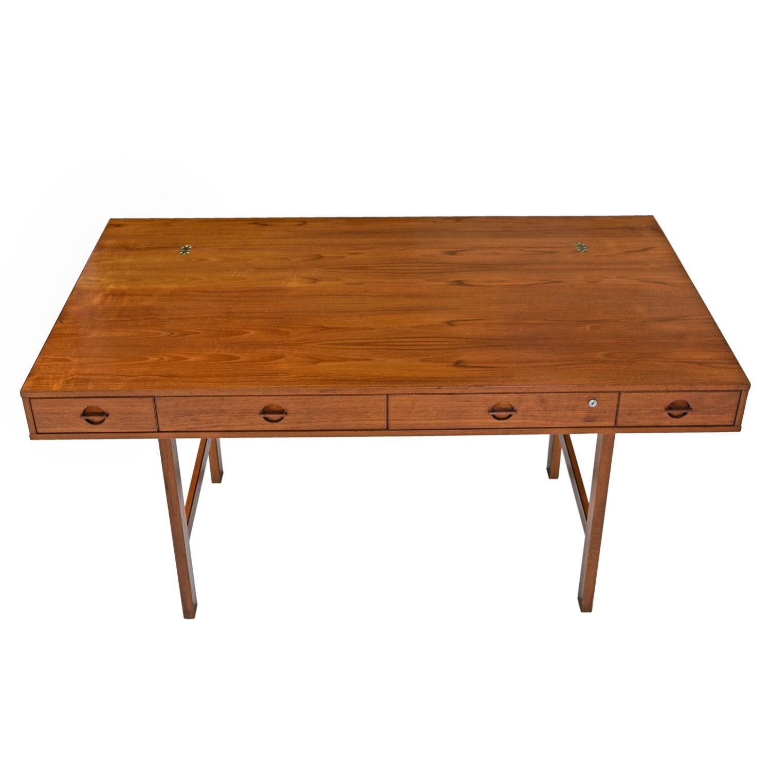 Late 20th Century Danish Teak Flip-Top Partners Desk with Bookcase Cabinets by Peter Lovig Nielsen