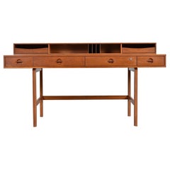 Danish Teak Flip-Top Partners Desk with Bookcase Cabinets by Peter Lovig Nielsen