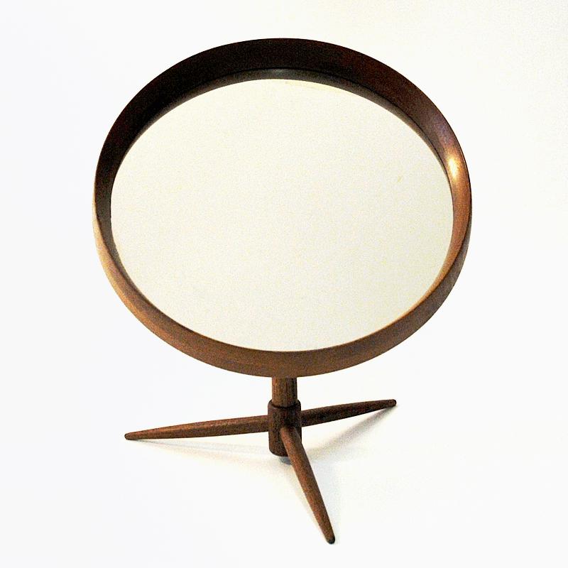 Scandinavian Modern Danish Teak Flip-Top Table Mirror by Pedersen & Hansen, Denmark, 1960s