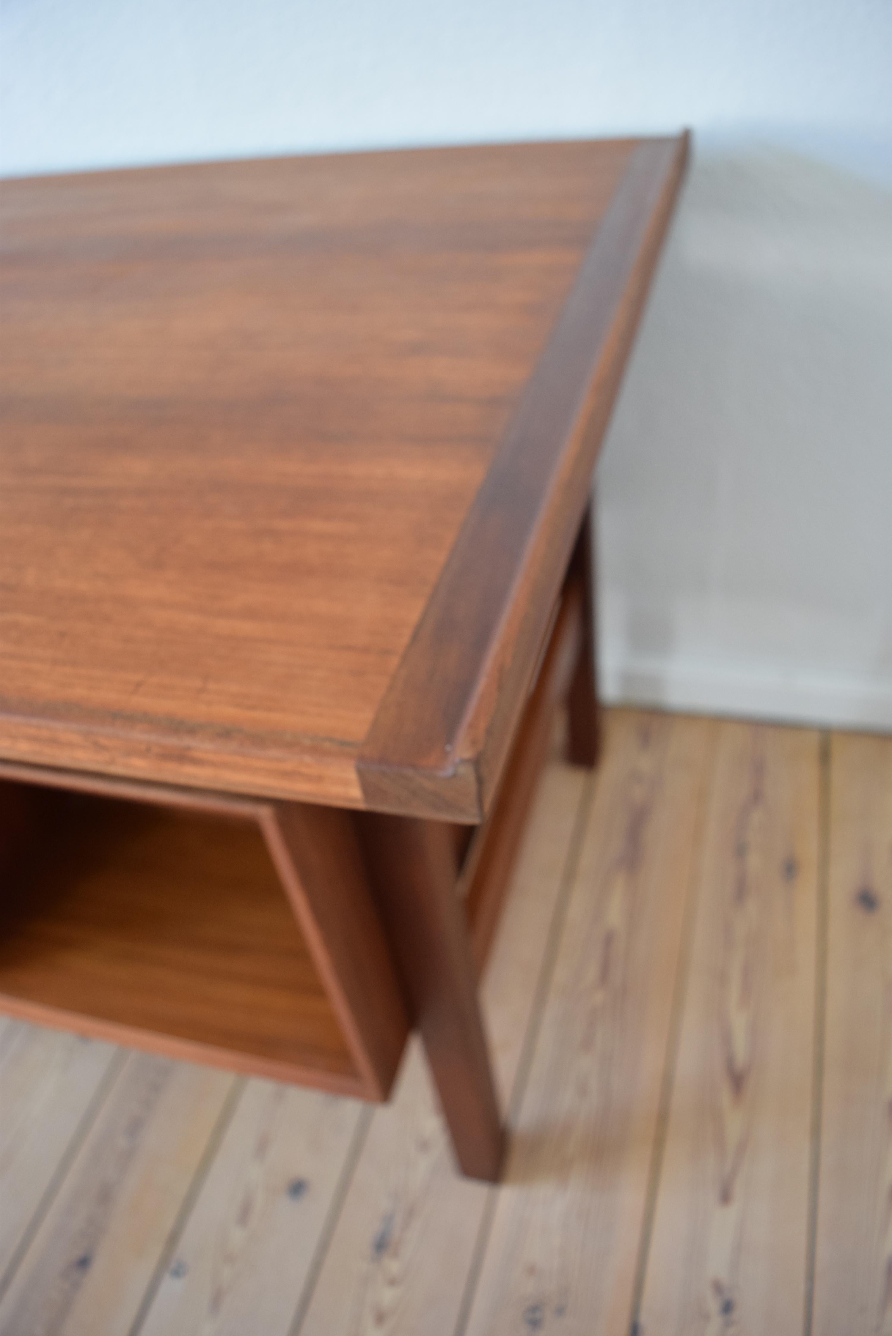 Danish Teak Floating Executive Desk, 1960s, Denmark 6