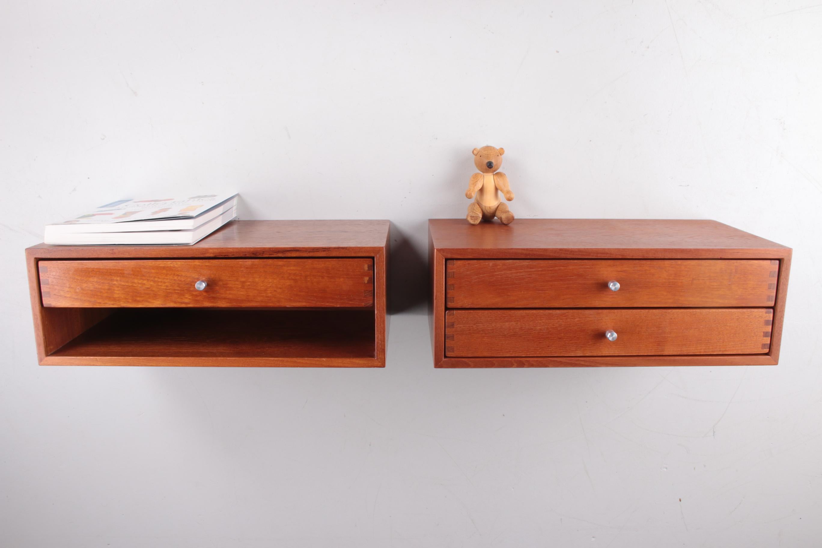 Mid-Century Modern Danish teak floating wall bedside table by Aksel Kjersgaard, 1960s