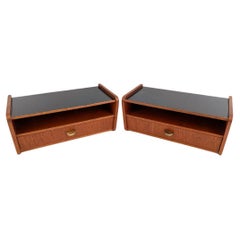 Vintage Danish Teak Floating Wall Shelves/Nightstands - Pair