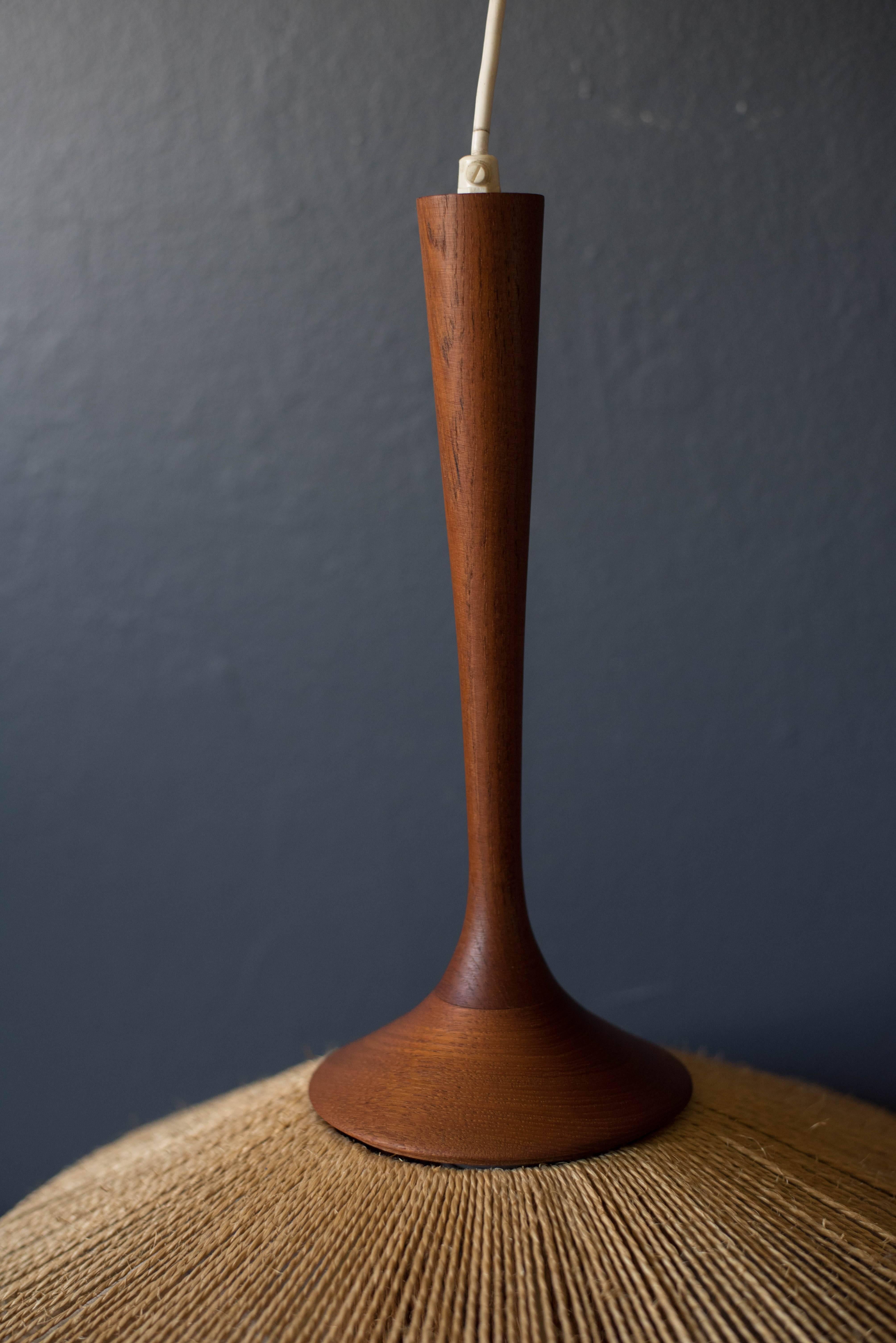 Danish Teak Fog & Morup Pendant Lamp In Good Condition In San Jose, CA
